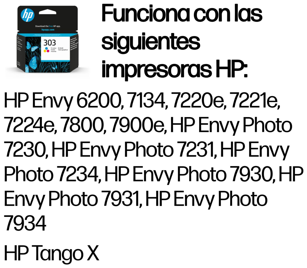 HP Cartucho de tinta Original 303 tricolor
