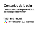 Cartucho tinta HP 305xl 3ym63ae tricolor deskjet 1210 - 1212