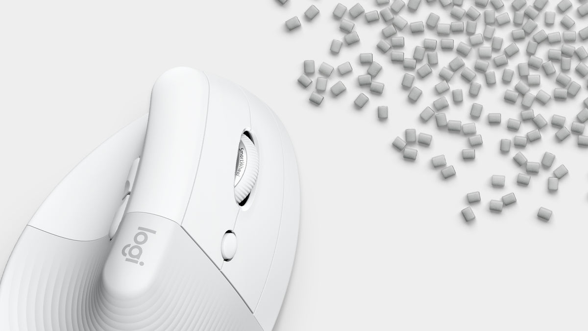Mouse ratón vertical Logitech lift 6 botones 4000 dpi wireless inalámbrico blanco crudo