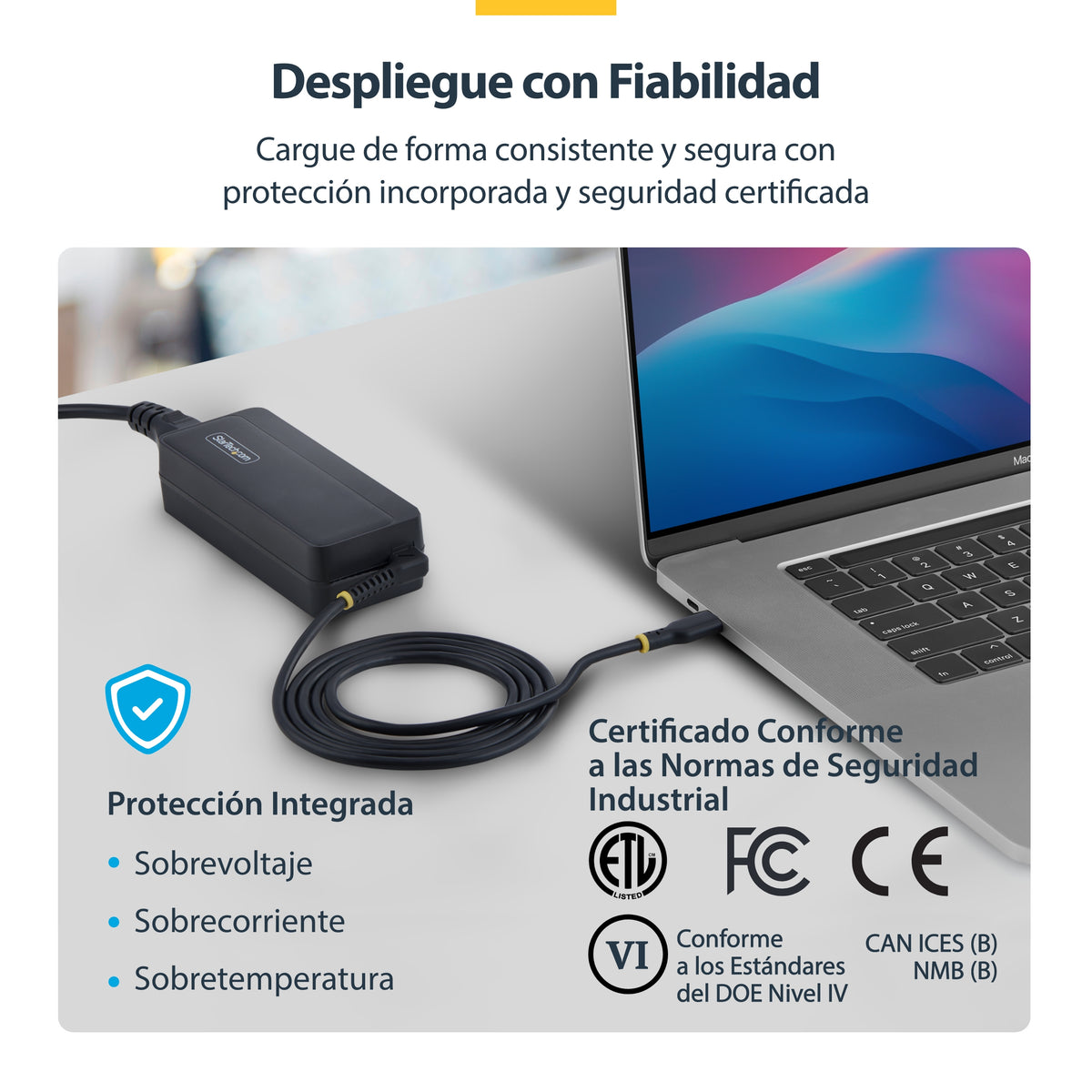 Cargador portátil USB tipo c startech gan 140w