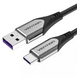 Cable USB 2.0 Tipo-C Vention COFHF/ USB Tipo-C Macho - USB Macho/ Hasta 100W/ 480Mbps/ 1m/ Gris - PixelPlaza