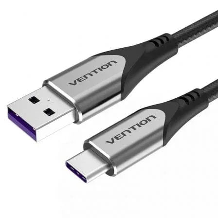 Cable USB 2.0 Tipo-C Vention COFHF/ USB Tipo-C Macho - USB Macho/ Hasta 100W/ 480Mbps/ 1m/ Gris - PixelPlaza