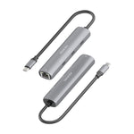 Hub USB Tipo-C Aisens ASUC-4P041-GR/ 3xUSB Tipo-C/ 1xRJ45/ Gris