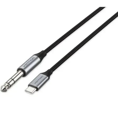 Cable Conversor Audio Vention BIJHF/ USB Tipo-C Macho - Jack 6.35 Macho/ 1m/ Gris - PixelPlaza