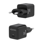 Cargador de Pared GaN Aisens ASCH-25W1P013-BK/ 1xUSB Tipo-C/ 25W