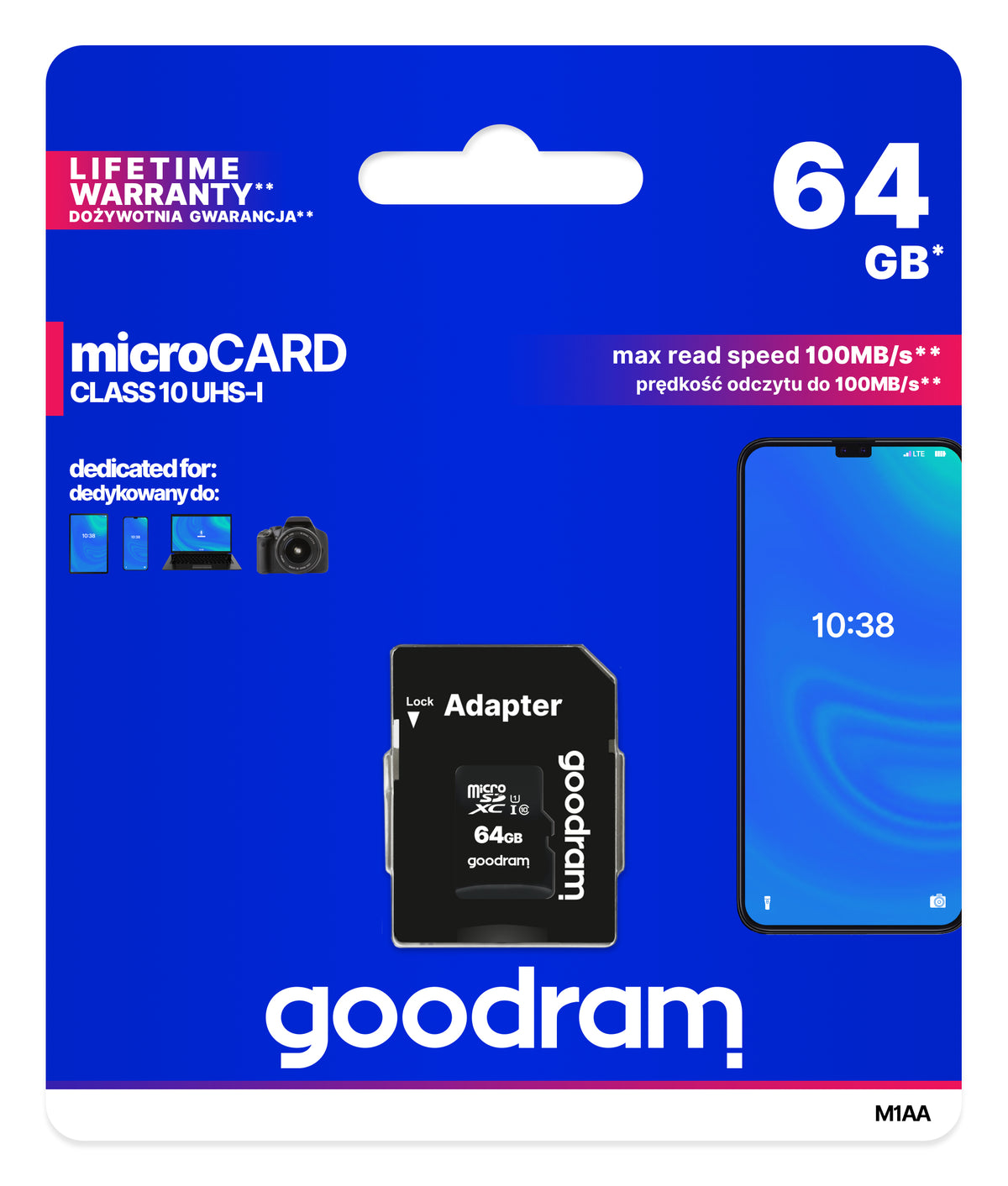 Goodram micro mem sd 64GB m1aa cl10 uhs - i+adapt
