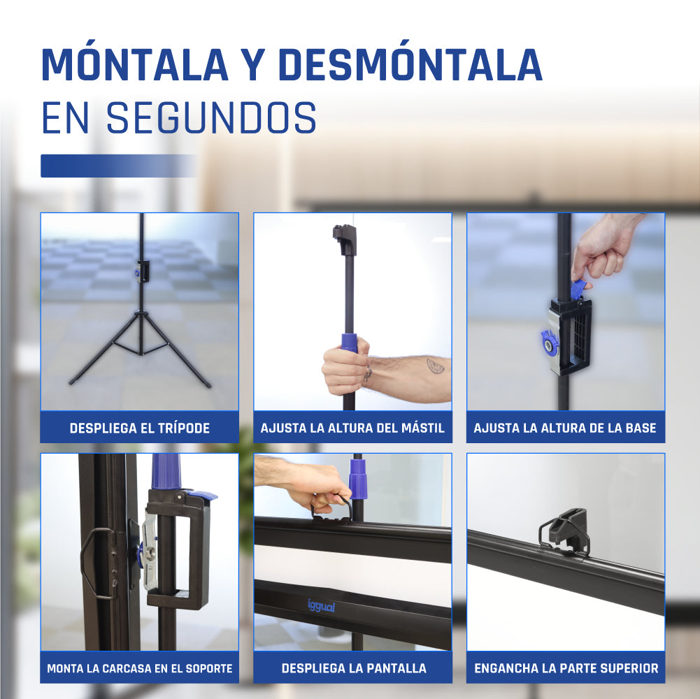 Iggual Pantalla 100 180x180 cm con trípode+bolsa