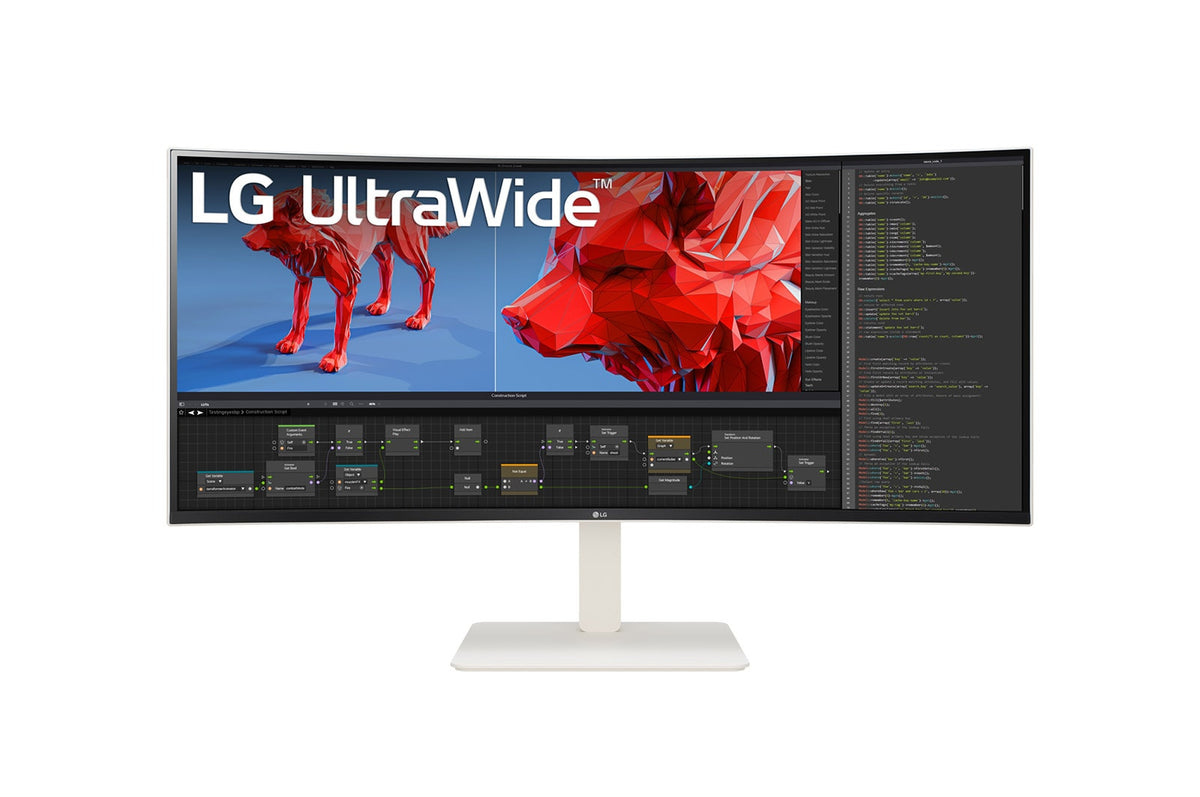 Monitor Profesional Ultrapanorámico Curvo LG 38BR85QC-W 38"/ WQHD+/ Multimedia/ Regulable en Altura/ Blanco