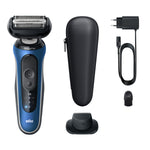 Braun Series 6 seco y mojado 62-B1200s Azul inalámbrico Carga rápida 5 min 60 min Afeitadora