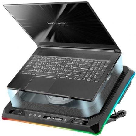Soporte Refrigerante Mars Gaming MNBC-ULTRA para Portátiles hasta 18"/ Iluminación LED - PixelPlaza