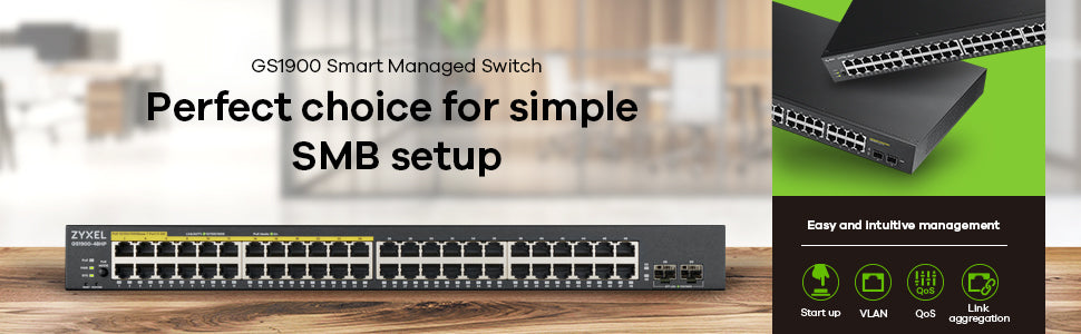 Switch 48 puertos Zyxel gs1900 - 48 - eu0102f 100 - 1000 gigabit ethernet