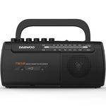 Radio Cassete Daewoo DW1108/ con Cable/ a Pilas/ Negra