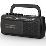 Radio Cassete Daewoo DW1108/ con Cable/ a Pilas/ Negra
