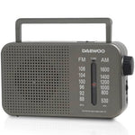 Radio Portátil Daewoo DW1121/con Cable/ a Pilas/ Gris