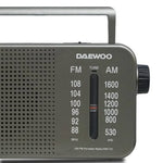 Radio Portátil Daewoo DW1121/con Cable/ a Pilas/ Gris