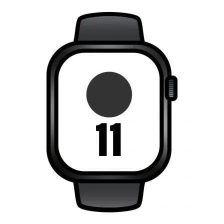 Apple Watch Series 11/ GPS/ Cellular/ 46mm/ Caja de Aluminio Negra/ Correa Deportiva Negra S/M - PixelPlaza