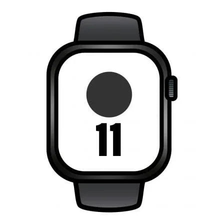 Apple Watch Series 11/ GPS/ Cellular/ 46mm/ Caja de Aluminio Negra/ Correa Deportiva Negra S/M - PixelPlaza