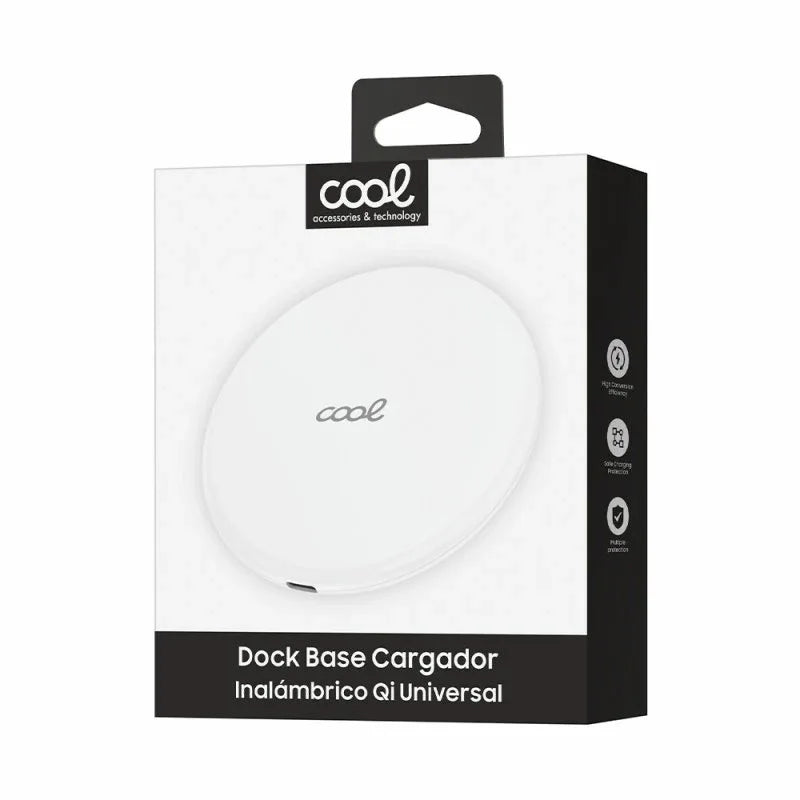 Dock Base Cargador Smartphones Inalámbrico Qi Universal COOL Blanco - PixelPlaza