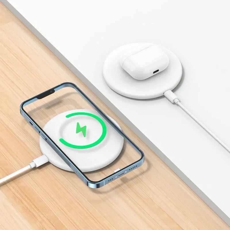 Dock Base Cargador Smartphones Inalámbrico Qi Universal COOL Blanco - PixelPlaza
