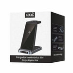 Dock Base Qi Cargador Inalámbrico 3 en 1 COOL Negro - PixelPlaza