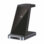 Dock Base Qi Cargador Inalámbrico 3 en 1 COOL Negro - PixelPlaza