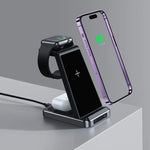 Dock Base Qi Cargador Inalámbrico 3 en 1 COOL Negro - PixelPlaza