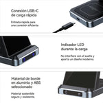 Dock Base Qi Cargador Inalámbrico 3 en 1 COOL Negro - PixelPlaza