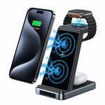 Dock Base Qi Cargador Inalámbrico 3 en 1 COOL Negro - PixelPlaza