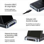 Dock Base Qi Cargador Inalámbrico 3 en 1 COOL Negro - PixelPlaza