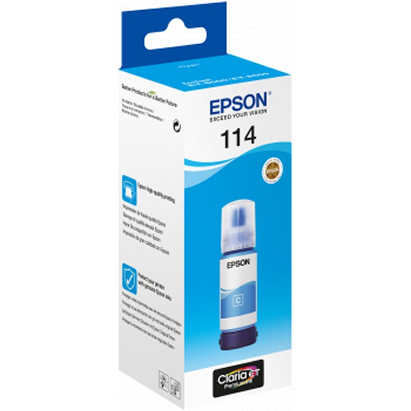 Botella tinta Epson ecotank 114 cyan 70ml
