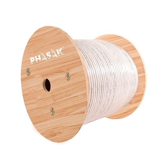 Bobina cable gris Phasak awg23 305m cat.6 - cca solido - awg 23 phr 660
