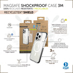 Funda Muvit recycletek magsafe shockproof 3m para apple iphone 14 transparente - negra