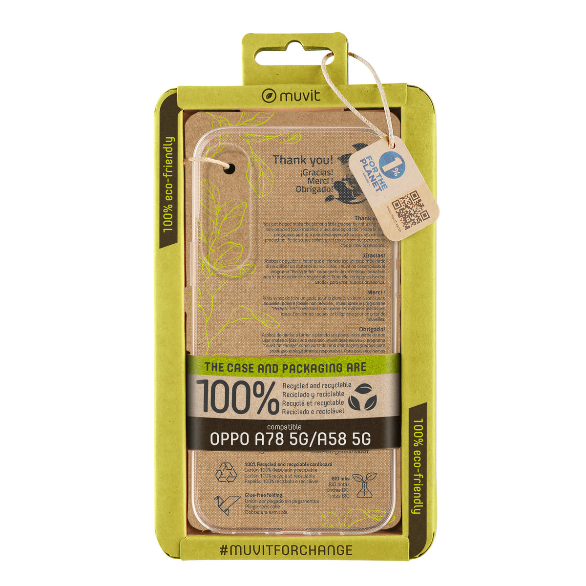 Funda Muvit recycletek para oppo a78 5G - a58 5G transparente
