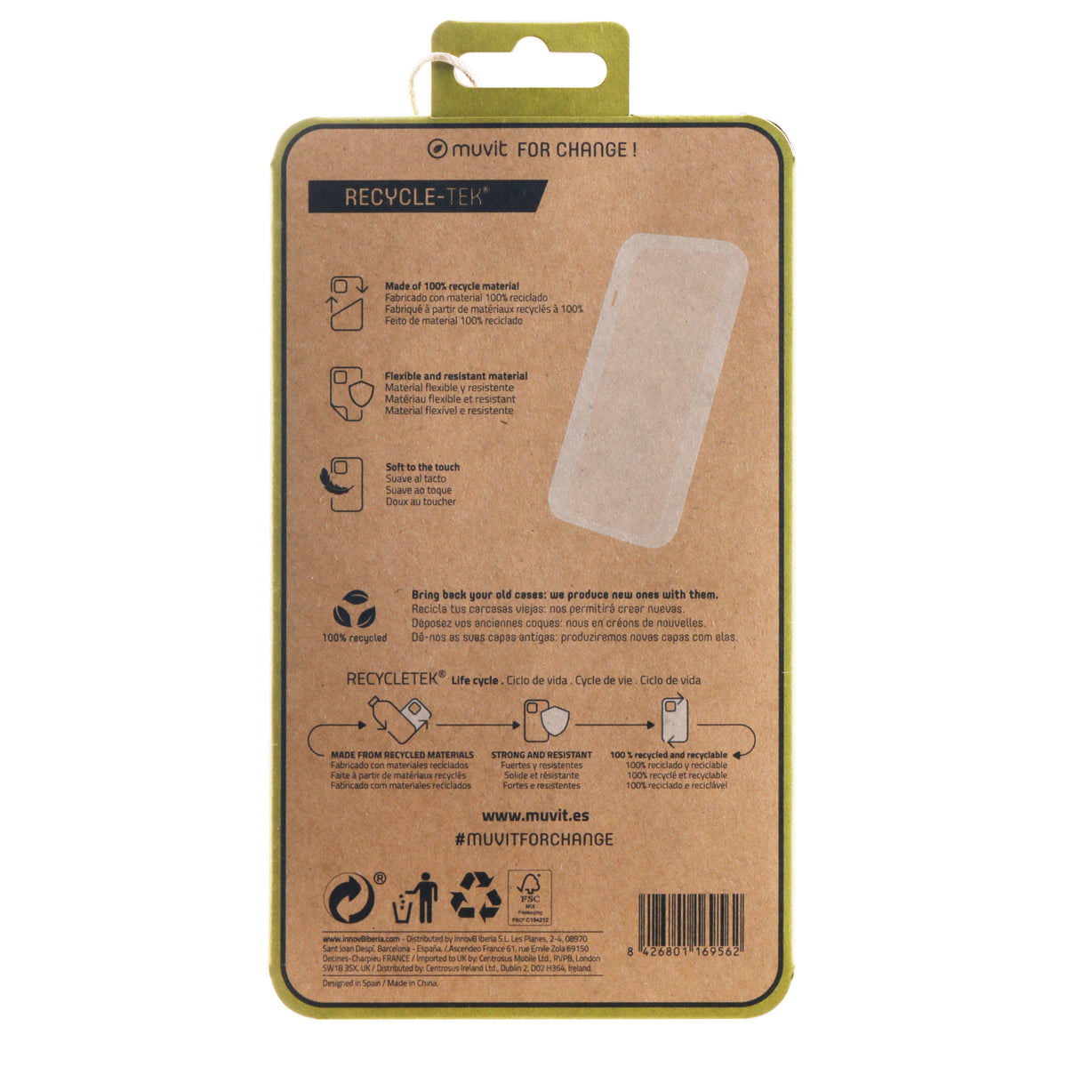 Funda Muvit recycletek para oppo a78 5G - a58 5G transparente
