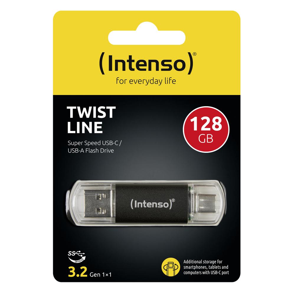 Memoria USB 3.2 Intenso 128GB twist line a+c