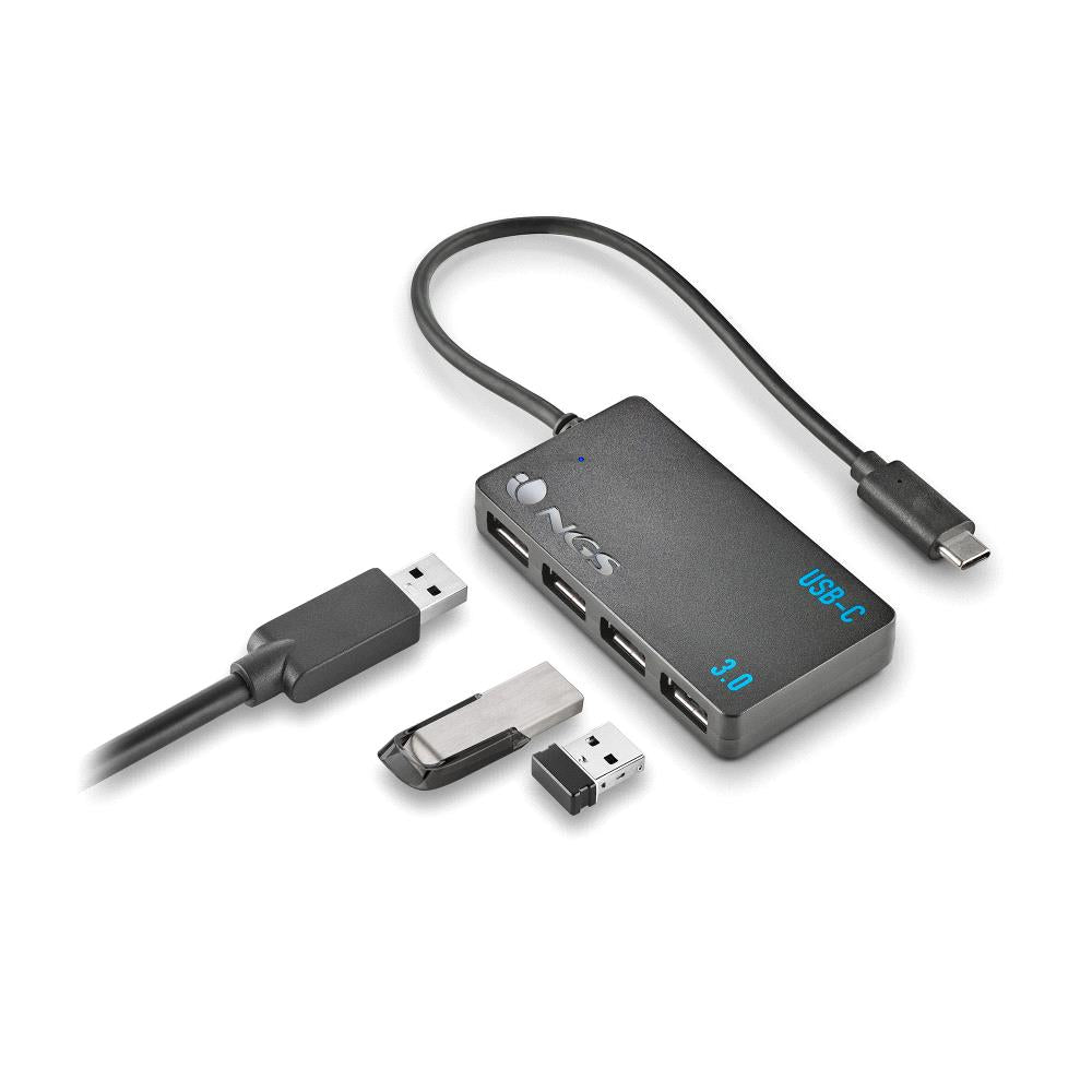 Hub 4 puertos USB 3.2 gen 1 NGS negro - 5gbps