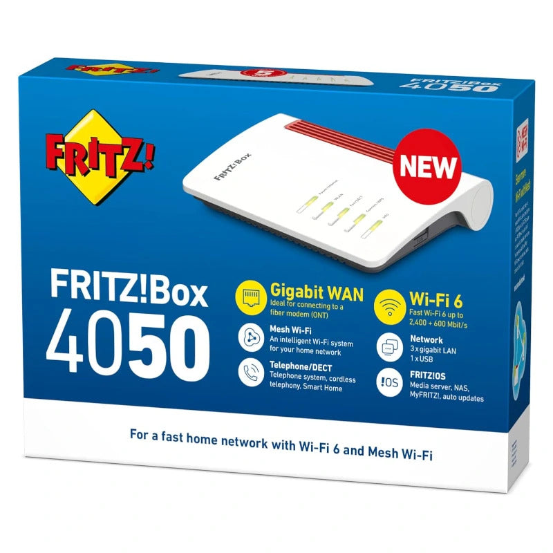 Router WiFi 6 fritz! box 4050 mesh 1xgb wan 3xgb lan