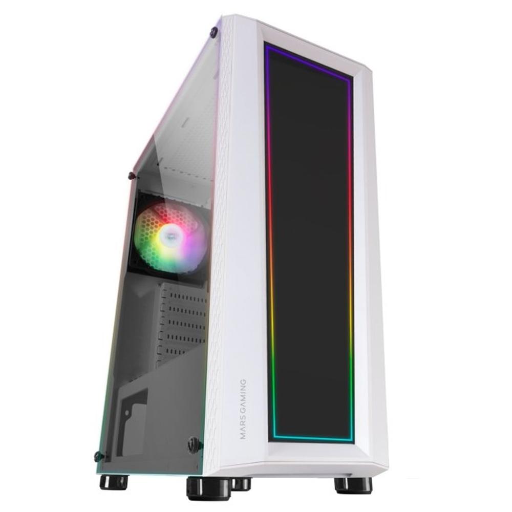 Caja ordenador mars gaming mc - art ATX argb cristal templado blanco