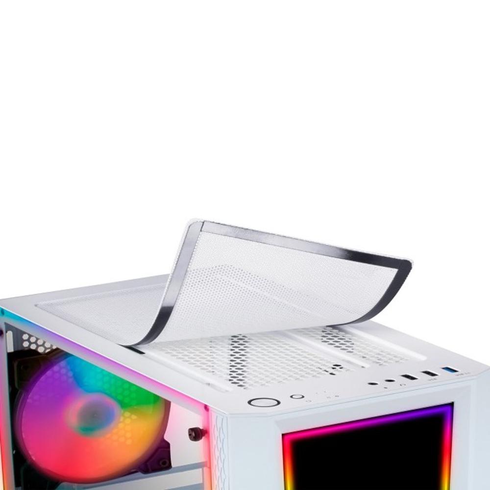 Caja ordenador mars gaming mc - art ATX argb cristal templado blanco