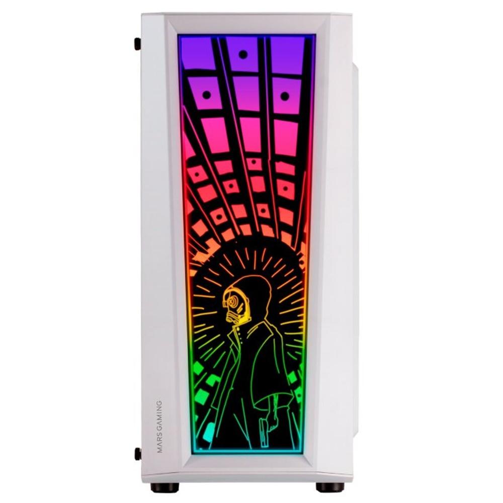 Caja ordenador mars gaming mc - art ATX argb cristal templado blanco