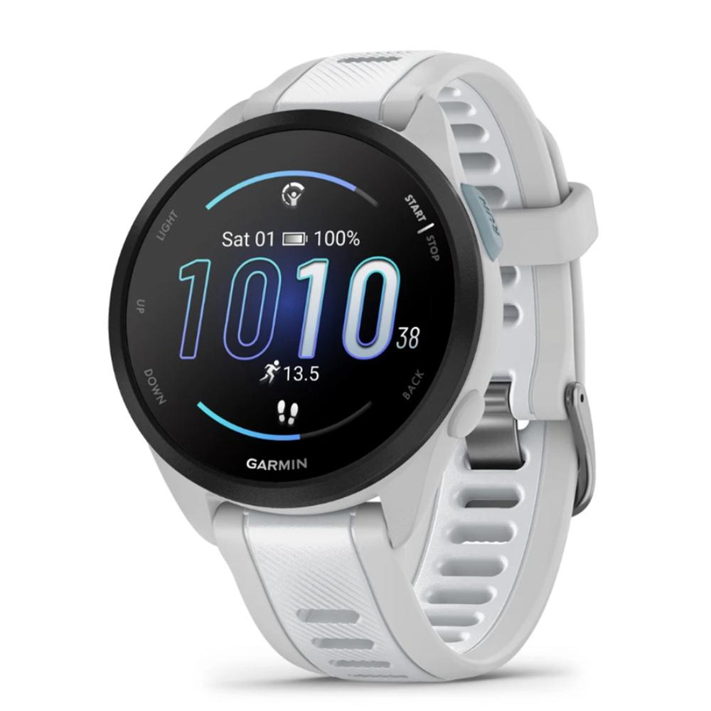 Smartwatch Garmin forerunner 165 43mm blanco reloj inteligente para correr con GPS - pantalla táctil amoled - métricas o