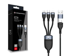 Cable USB 3in1 Conceptronic 1.5m pd 3.0 100w 20v 5a 480mbps e - mark