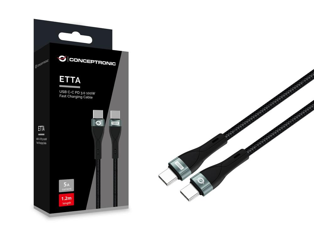 Cable USB tipo c Conceptronic 1.2m · macho - macho - pd 3.0 - 100w