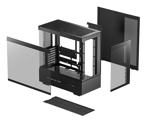 Caja ordenador gaming Deepcool ATX ch690 cristal templado negra