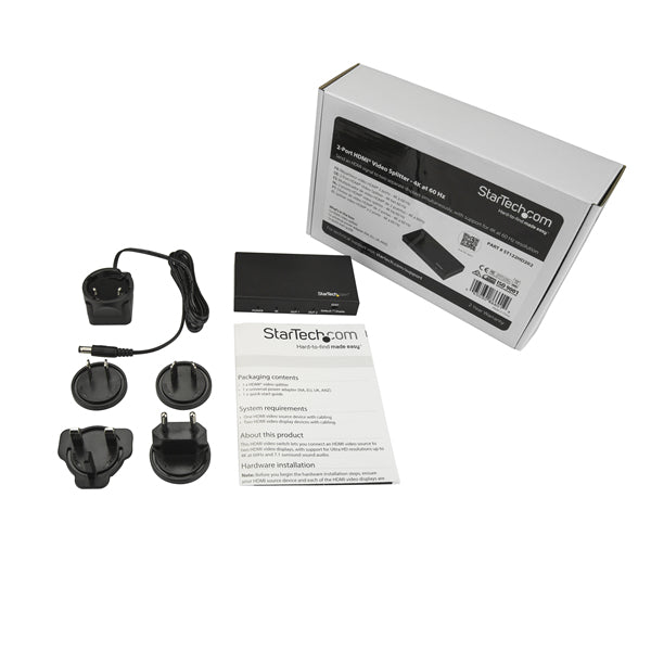 Splitter HDMI 4K startech st122hd202 2 puertos