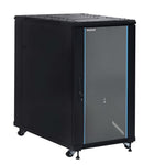 Armario rack de suelo 19 pulgadas Phasak pro 22u negro 600x1000 montado pho 6122