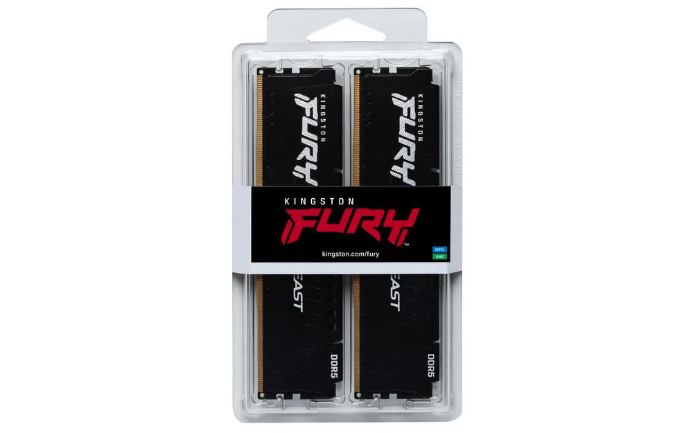 Memoria ram DDR5 32GB 2 x 16GB Kingston - 6000 mhz - pc5 - 48000 - fury beast - cl36 - 1.35v