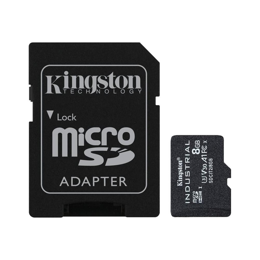 Tarjeta memoria micro secure digital sdhc 8GB Kingston industrial clase 10 uhs - i u3 + adaptador sd