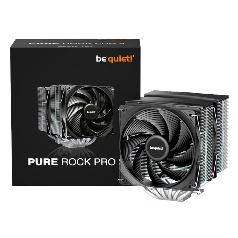 Ventilador disipador cpu be quiet pure rock pro 3 2 x 120mm negro