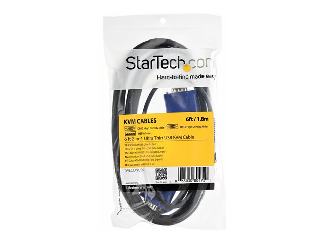 Cable vga a vga - USB 2.0 startech 3.05m · macho - macho · negro